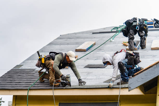 Professional Gutter Installation technician working in Pollock Pines, CA